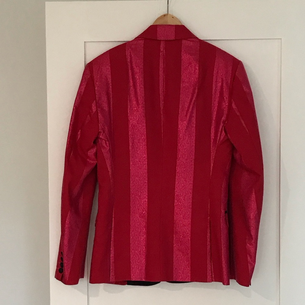 Men’s Mr. Turk pink red stripe festive blazer - Picture 4 of 11